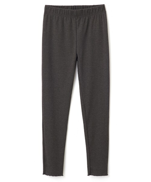 GRL（グレイル）の「テレコリブ裾メローウレギンスパンツ（レギンス/スパッツ・レディース・ブラック/チャコール・M）」の2枚目の写真