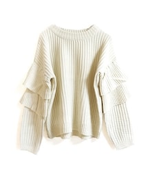Tiffee SELECT | ティアードフリル袖リブニットセーター(ニット/セーター)