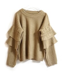 Tiffee SELECT | ティアードフリル袖リブニットセーター(ニット/セーター)