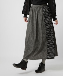 studio CLIP | 小紋×フラワー切替ロングスカート(スカート)