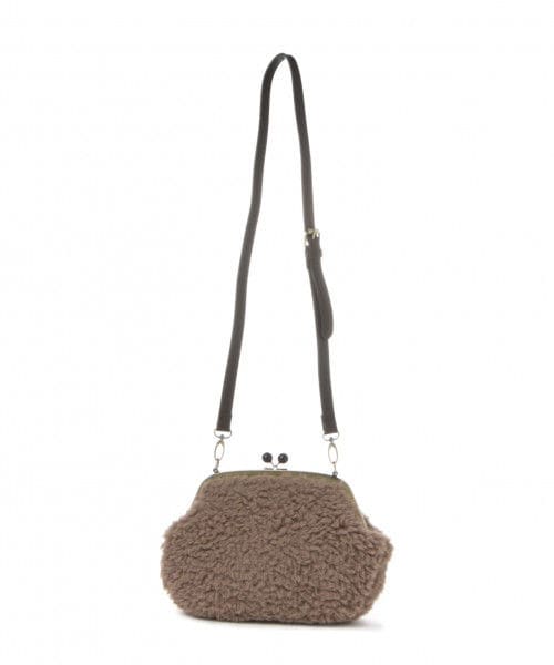 studio CLIP(スタディオクリップ)の「がま口フェイクファーショルダーバッグ(バッグ・ライトグレー/ブラック/アイボリー)」の1枚目の写真