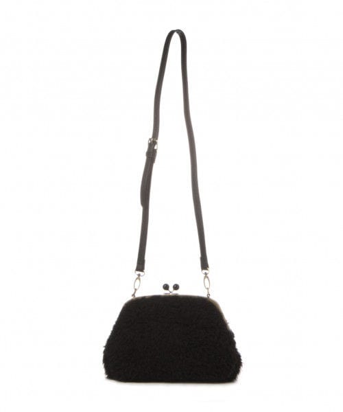 studio CLIP(スタディオクリップ)の「がま口フェイクファーショルダーバッグ(バッグ・ライトグレー/ブラック/アイボリー)」の5枚目の写真