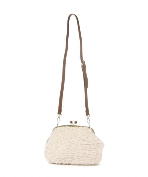 studio CLIP(スタディオクリップ)の「がま口フェイクファーショルダーバッグ(バッグ・ライトグレー/ブラック/アイボリー)」の3枚目の写真