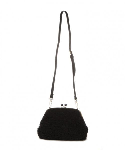 studio CLIP(スタディオクリップ)の「がま口フェイクファーショルダーバッグ(バッグ・ライトグレー/ブラック/アイボリー)」の2枚目の写真