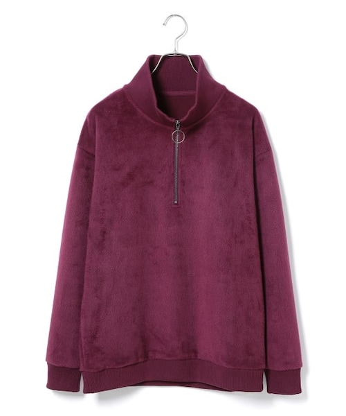 JUNRED（ジュンレッド）の「シャギーハーフZIPハイネックスウェット（トップス・メンズ・ブラック/グレー/パープル・M/L）」の3枚目の写真