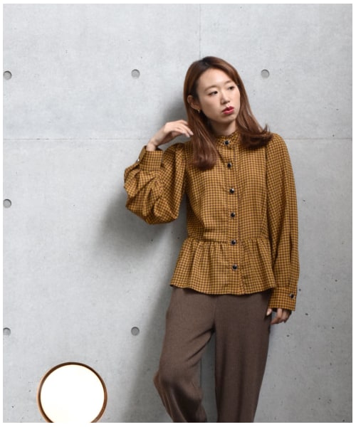 専用 sheller 千鳥柄　ペプラム　トップス sheller シェリエ ペプラムトップス 千鳥柄