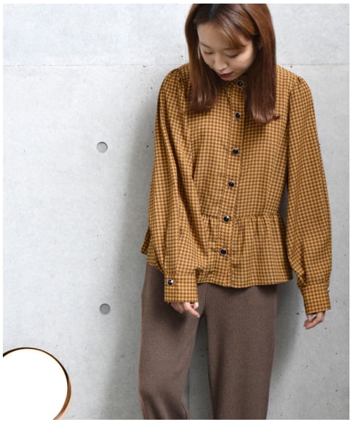 w closet（ダブルクローゼット）の「千鳥柄ぺプラムギャザー