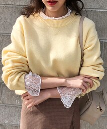 DHOLIC | シャーリングレースブラウス(シャツ/ブラウス)