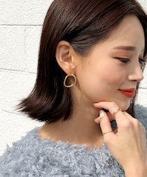DHOLIC | ブラスウェーブリングピアス(ピアス（両耳用）)