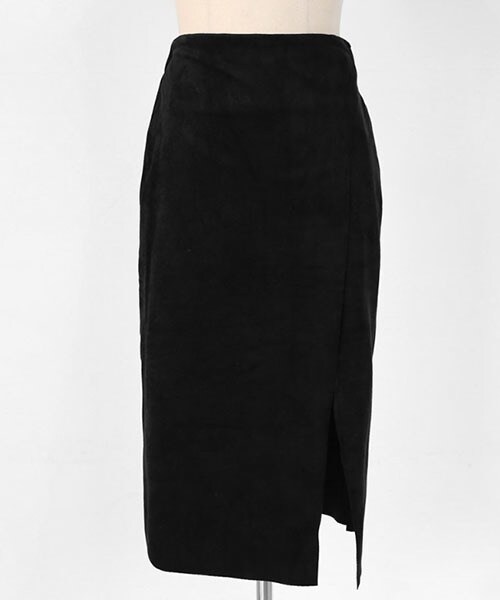 DHOLIC（ディーホリック）の「スエード調Hラインスリットスカート（スカート・レディース・ブラウン/ブラック/ベージュ・FREE）」の2枚目の写真