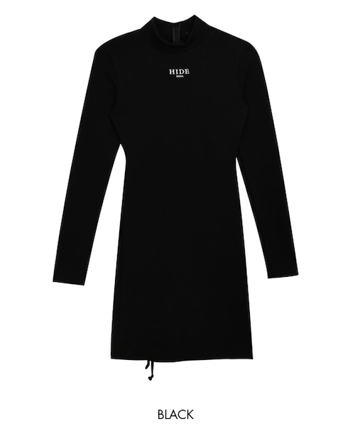 mixxmixの「モックネックギャザーワンピース（ワンピース・レディース・レッド/ブラック・S/M）」の2枚目の写真