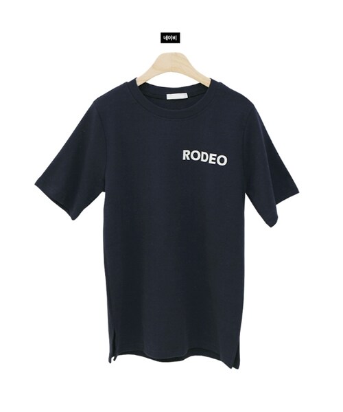 Dailyabout（デイリーアバウト）の「ラウンドネックレタリングTシャツ（Tシャツ/カットソー・レディース・ホワイト/グリーン/ブラック・FREE）」の2枚目の写真