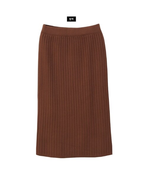 Dailyabout（デイリーアバウト）の「スリットヘムニットスカート（スカート・レディース・ブラック/ブラウン/グレー・FREE）」の3枚目の写真