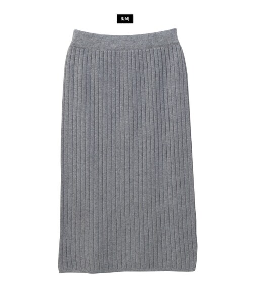 Dailyabout（デイリーアバウト）の「スリットヘムニットスカート（スカート・レディース・ブラック/ブラウン/グレー・FREE）」の2枚目の写真