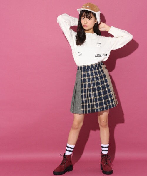 repipi armario（レピピ アルマリオ）の「ドッキングチェックスカート2