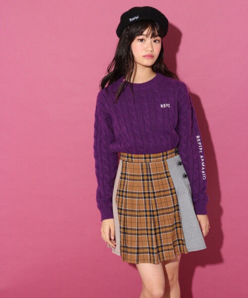 repipi armario（レピピ アルマリオ）の「ドッキングチェックスカート2