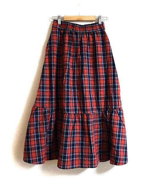 Tiffee SELECT（ティフィーセレクト）の「フロントボタン タータンチェックフリルスカート（スカート・レディース・レッド/マスタード・M）」の7枚目の写真