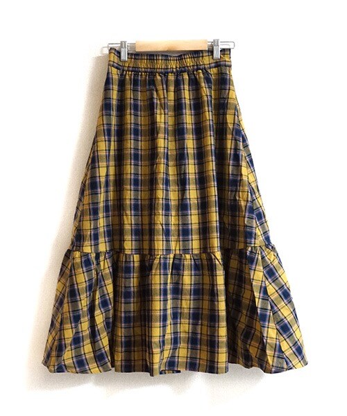 Tiffee SELECT（ティフィーセレクト）の「フロントボタン タータンチェックフリルスカート（スカート・レディース・レッド/マスタード・M）」の4枚目の写真