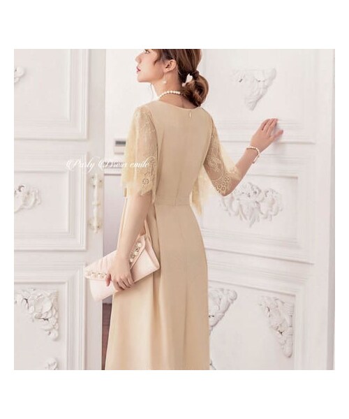 no brand（ノーブランド）の「即日配送 送料無料 2018新作 パーティードレス ドレス ワンピース レース シフォン 袖有り 膝丈 お呼ばれドレス 結婚式 二次会 披露宴 大きいサイズ お呼ばれ 4424p（ワンピース・レディース・その他）」の10枚目の写真