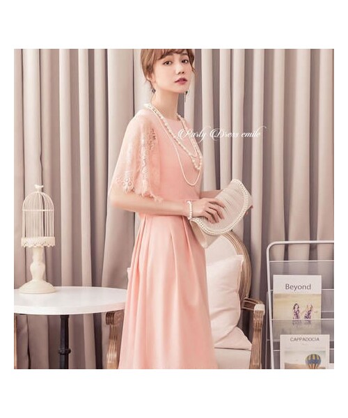 no brand（ノーブランド）の「即日配送 送料無料 2018新作 パーティードレス ドレス ワンピース レース シフォン 袖有り 膝丈 お呼ばれドレス 結婚式 二次会 披露宴 大きいサイズ お呼ばれ 4424p（ワンピース・レディース・その他）」の13枚目の写真