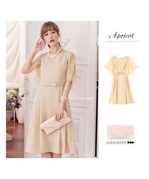 no brand（ノーブランド）の「即日配送 送料無料 2018新作 パーティードレス ドレス ワンピース レース シフォン 袖有り 膝丈 お呼ばれドレス 結婚式 二次会 披露宴 大きいサイズ お呼ばれ 4424p（ワンピース・レディース・その他）」の3枚目の写真