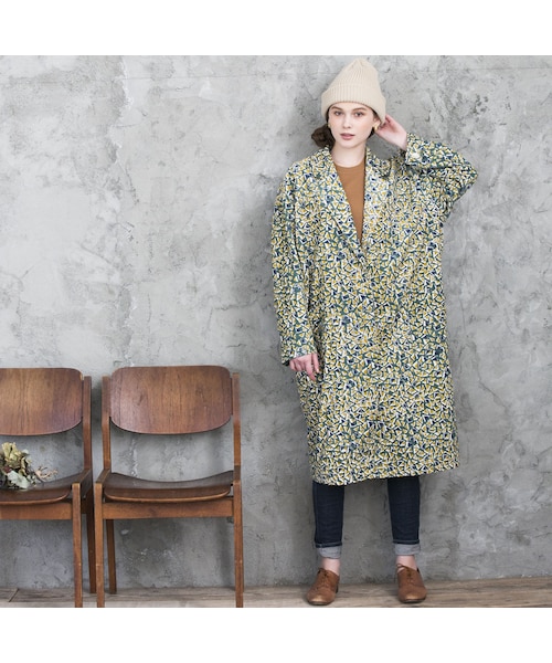 kapuwa（カプワ）の「kakera柄コーデュロイコート（チェスターコート