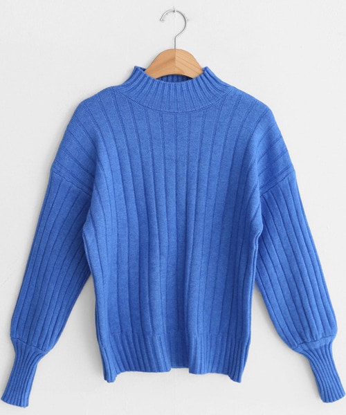 DHOLIC（ディーホリック）の「パフスリーブハイネック二ット（ニット/セーター・レディース・ベージュ/イエロー/ホワイト/ブルー/レッド/ブラック・FREE）」の4枚目の写真