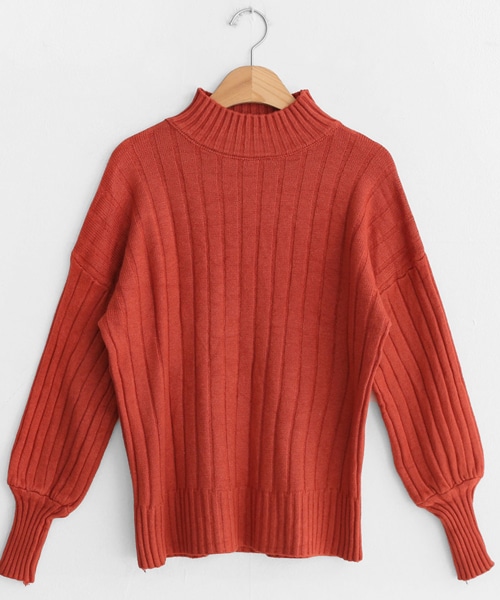 DHOLIC（ディーホリック）の「パフスリーブハイネック二ット（ニット/セーター・レディース・ベージュ/イエロー/ホワイト/ブルー/レッド/ブラック・FREE）」の6枚目の写真