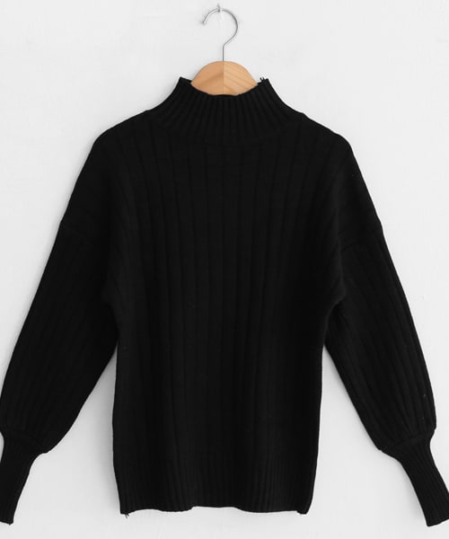 DHOLIC（ディーホリック）の「パフスリーブハイネック二ット（ニット/セーター・レディース・ベージュ/イエロー/ホワイト/ブルー/レッド/ブラック・FREE）」の3枚目の写真