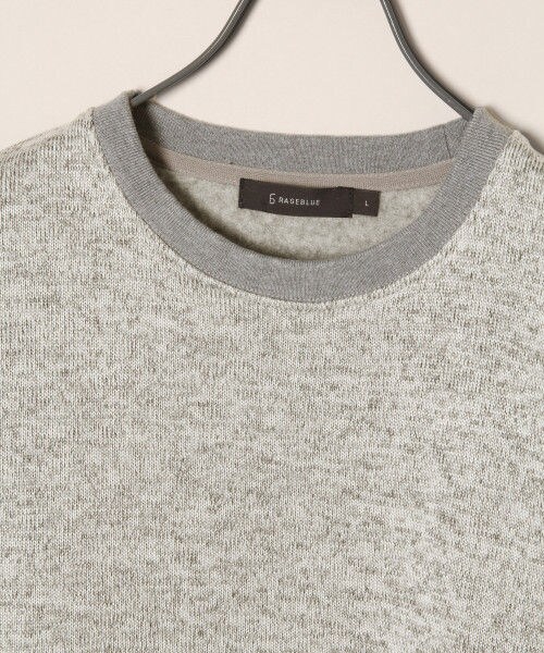 RAGEBLUE（レイジブルー）の「ニットフリースクルー（トップス・グレー系/ダークグレー/ネイビー）」の6枚目の写真