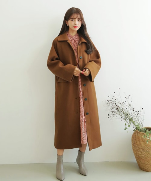 DHOLIC（ディーホリック）の「ラグランスリーブボクシーロングコート（その他アウター・レディース・グリーン/グレー/ブラック/その他/ブラウン・FREE）」の5枚目の写真