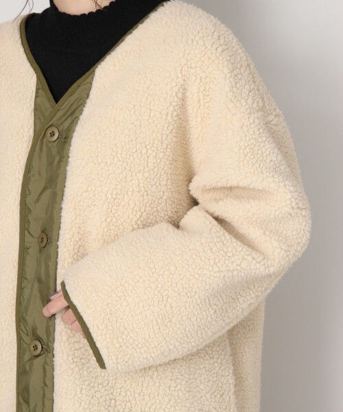 LOWRYS FARM（ローリーズファーム）の「リバーシブルボアコート（ジャケット/アウター・オフ×カーキ/ベージュ×ベージュ/カーキ×カーキ）」の11枚目の写真