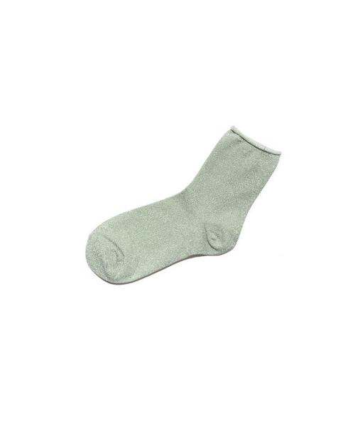 flower（フラワー）の「lame socks～ﾗﾒｿｯｸｽ（ソックス/靴下・レディース・ブラック/グリーン/シルバー・ONESIZE）」の2枚目の写真