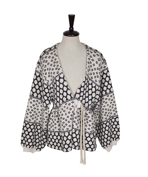 cocounsecret(ココアンセクレ)の「ドット柄ニットカーディガン(カーディガン/ボレロ・レディース・ベージュ・S~2XL)」の1枚目の写真