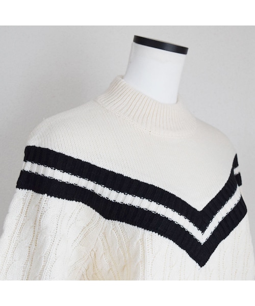 no brand（ノーブランド）の「[ RE-ARRIVAL ]VラインケーブルKNITPO（ニット/セーター・レディース・その他）」の11枚目の写真