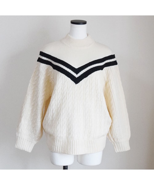 no brand（ノーブランド）の「[ RE-ARRIVAL ]VラインケーブルKNITPO（ニット/セーター・レディース・その他）」の10枚目の写真