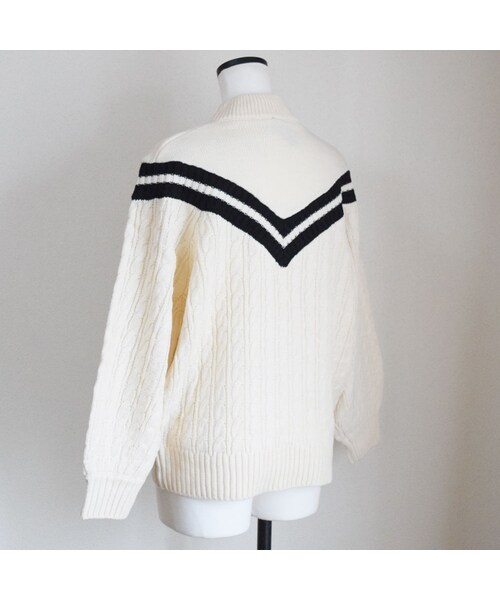 no brand（ノーブランド）の「[ RE-ARRIVAL ]VラインケーブルKNITPO（ニット/セーター・レディース・その他）」の13枚目の写真
