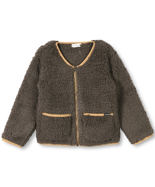 BRANSHES（ブランシェス）の「ボアノーカラーフリース（ブルゾン・キッズ・ベージュ/ブラウン・90cm～150cm）」の2枚目の写真