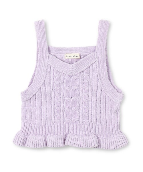 BRANSHES（ブランシェス）の「モールヤーンビスチェ（キャミソール・キッズ・アイボリー/ラベンダー・S～L）」の2枚目の写真