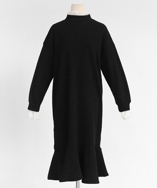 DHOLIC（ディーホリック）の「レースヘムラッフルワンピース（ワンピース・レディース・ブラウン/ブラック/グレー/ピンク・FREE）」の2枚目の写真