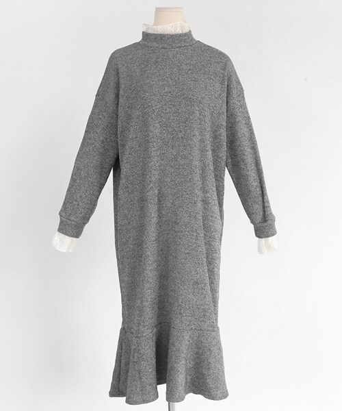 DHOLIC（ディーホリック）の「レースヘムラッフルワンピース（ワンピース・レディース・ブラウン/ブラック/グレー/ピンク・FREE）」の3枚目の写真