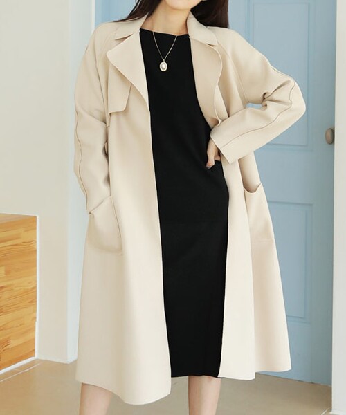 DHOLIC(ディーホリック)の「カットオフオープンロングコート(ダウンジャケット/コート・レディース・ブルー/ホワイト/ブラック/その他/ブラウン・FREE)」の2枚目の写真