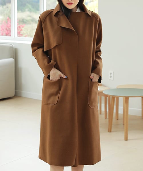 DHOLIC(ディーホリック)の「カットオフオープンロングコート(ダウンジャケット/コート・レディース・ブルー/ホワイト/ブラック/その他/ブラウン・FREE)」の4枚目の写真