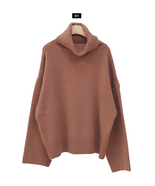 Dailyabout（デイリーアバウト）の「タートルネック無地ニット（ニット/セーター・レディース・ブラック/ベージュ/ピンク/ブルー・FREE）」の4枚目の写真