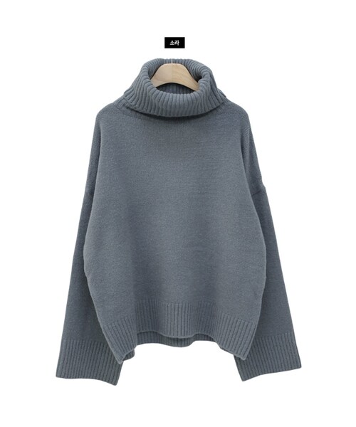 Dailyabout（デイリーアバウト）の「タートルネック無地ニット（ニット/セーター・レディース・ブラック/ベージュ/ピンク/ブルー・FREE）」の3枚目の写真