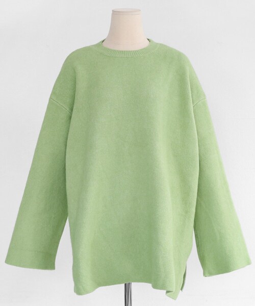 DHOLIC（ディーホリック）の「ワイドスリーブスリットニット（ニット/セーター・レディース・ホワイト/ピンク/ブラウン/グリーン/パープル・FREE）」の3枚目の写真