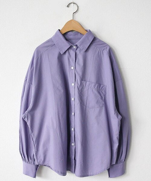 DHOLIC（ディーホリック）の「バルーンスリーブシャツ（シャツ/ブラウス・レディース・ブラウン/ホワイト/パープル/レッド/ブルー・FREE）」の4枚目の写真