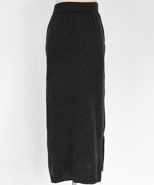 DHOLIC（ディーホリック）の「スリットヘムニットロングスカート（スカート・レディース・ベージュ/ブラウン/グレー/ブラック・FREE）」の3枚目の写真