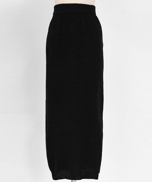 DHOLIC（ディーホリック）の「スリットヘムニットロングスカート（スカート・レディース・ベージュ/ブラウン/グレー/ブラック・FREE）」の2枚目の写真