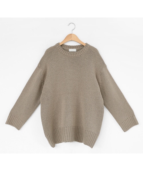 DHOLIC（ディーホリック）の「リブヘムオーバーサイズニット（ニット/セーター・レディース・ブラウン/ブルー/グリーン/ベージュ・FREE）」の2枚目の写真